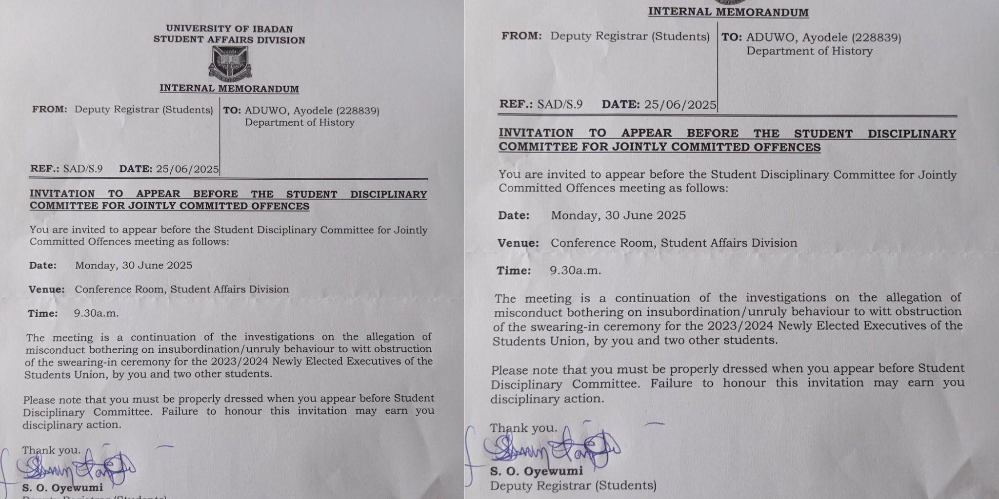 University of Ibadan Summons Protesters Over Fee Hike
